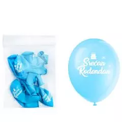 Lateks baloni natpis Srećan rođendan plavi 10 komada