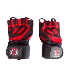 Bandažirane profesionalne rukavice crveno-crne veličina S