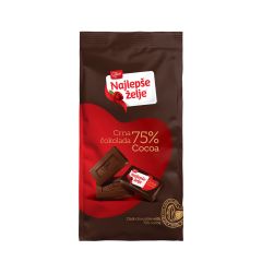 Najlepše Želje Selection crna čokolada 75% kakaa 75g - photo ambalaze