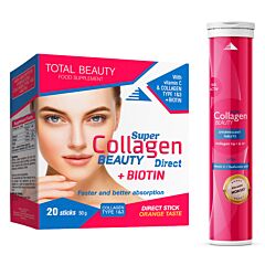 Super Collagen Beauty Direct 20 kesica + 20 šumećih tableta