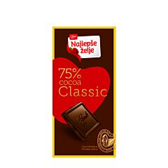 Najlepše Želje Selection crna čokolada 75% kakaa 75g