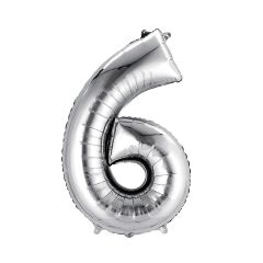 Balon folija srebrna broj 6